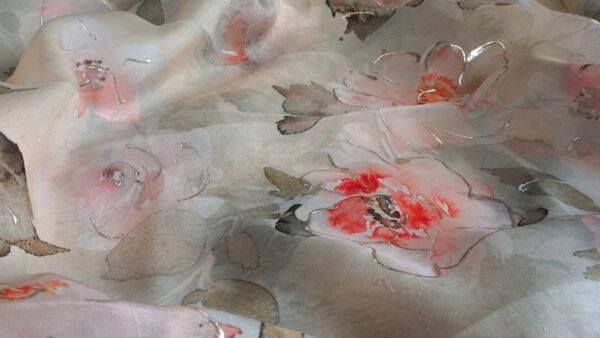 Viscos Orgenza silk with foil work - Image 4