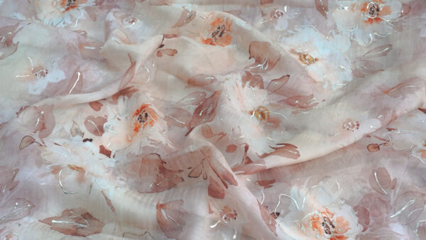 Viscos Orgenza silk with foil work - Image 6