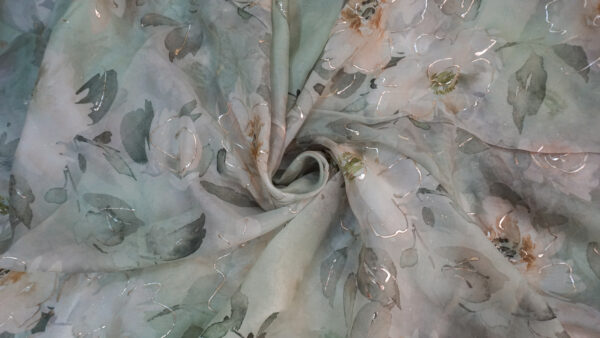 Viscos Orgenza silk with foil work - Image 7