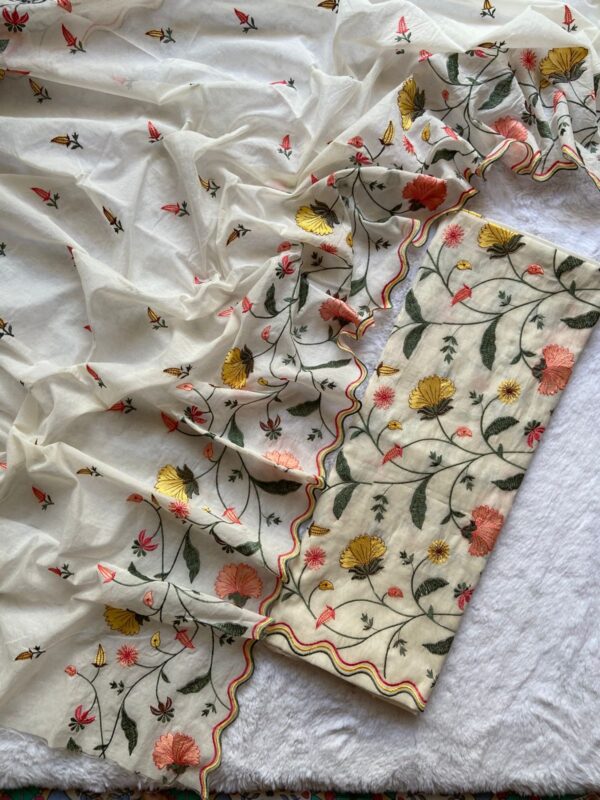 Mulmul Chanderi Embroidered Suit - Image 8